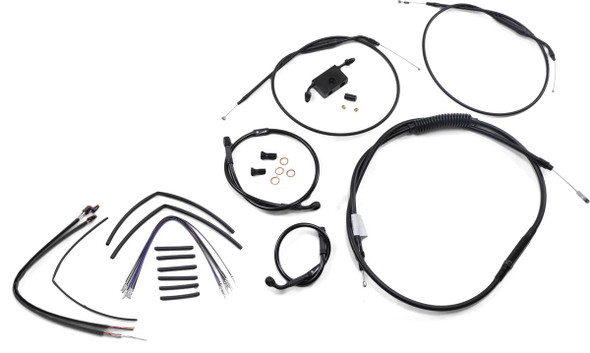 Burly Brand - B30-1266 - Extended Handlebar Cable and Brake Line Kit for Sportsters with ABS - 12" T-Bar Handlebars