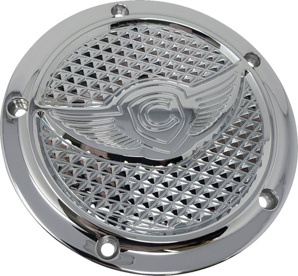 Covingtons - C3074-C - Derby Cover - Diamondback - 5-Hole - Chrome - Twin Cam