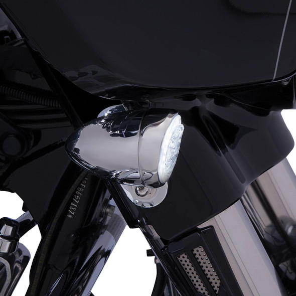 Ciro - 45400 - Front Signal Light Inserts - Chrome - Amber Lens