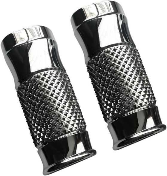 Eddie Trotta Designs - TC-964 - Fork Slider Covers - Extended +2" - Chrome - Cross-Cut