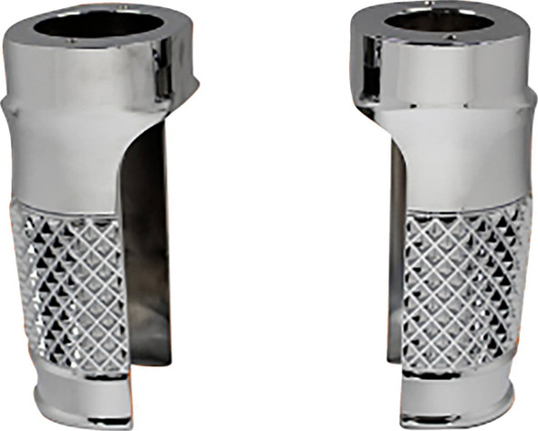 Eddie Trotta Designs - TC-WT998 - Fork Slider Covers - Chrome - Cross-Cut