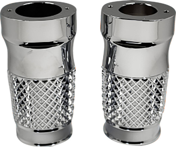 Eddie Trotta Designs - TC-WT998 - Fork Slider Covers - Chrome - Cross-Cut