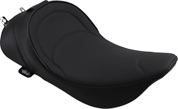 Drag Specialties Seats - Solo Seat - Mild Stitched - Driver Backrest - FLH '97-'07