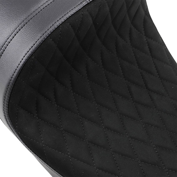 Drag Specialties Seats - Forward Low Solo Seat - Diamond - Faux Suede - FL '08-'23