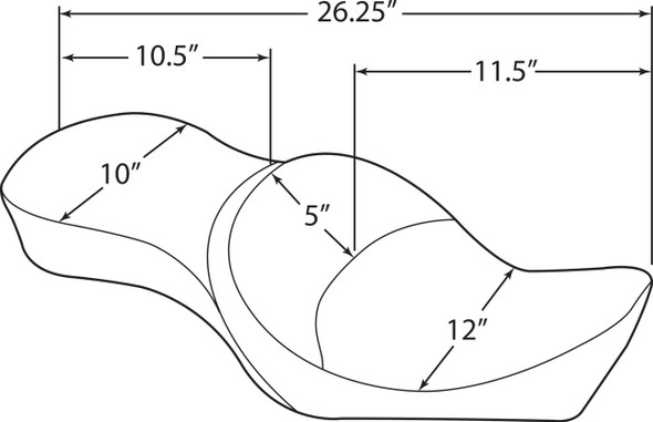 Drag Specialties Seats - Double Bucket Seat - Mild Stitch - XL '10-'22