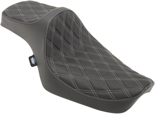 Drag Specialties Seats - Predator III Seat - Double Diamond - Silver Stitching - XL '82-'03