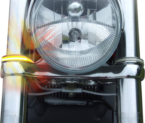 Custom Dynamics - WA39-CC - Wrap-Arounds™ LED Lights - 39 mm - Chrome - Clear/Amber