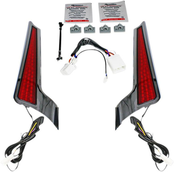 Custom Dynamics - CD-FASCIA-HD-RC - Fascia LED Light Panels - Chrome/Red