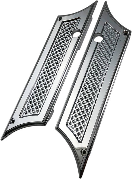 Eddie Trotta Designs - TC981 - Saddlebag Latch Covers - Diamond Cut C - FL '93-'13