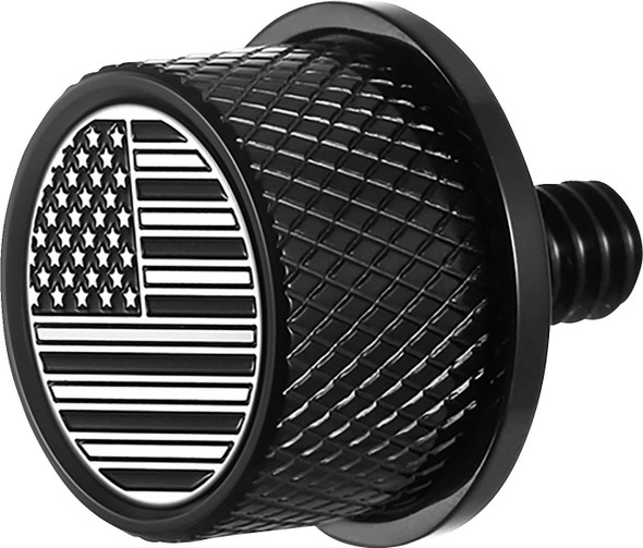 Figurati Designs - FD26-SEAT KN-BK - Seat Mounting Knob - Black - Black/White American Flag - Contrast Cut