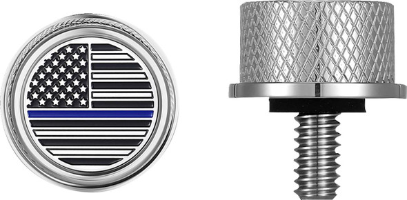 Figurati Designs - FD70-SEAT KN-SS - Seat Mounting Knob - Stainless Steel - Blue Line American Flag