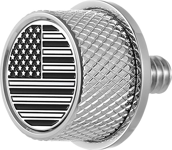 Figurati Designs - FD26-SEAT KN-SS - Seat Mounting Knob - Stainles Steel - Black/White American Flag - Contrast Cut