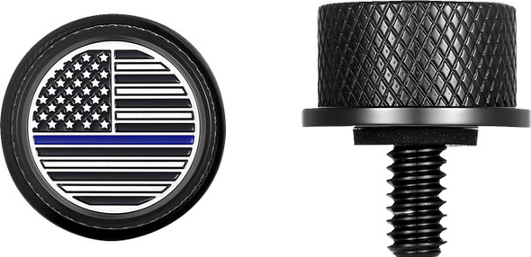 Figurati Designs - FD71-SEAT KN-BK - Seat Mounting Knob - Black - Blue Line American Flag