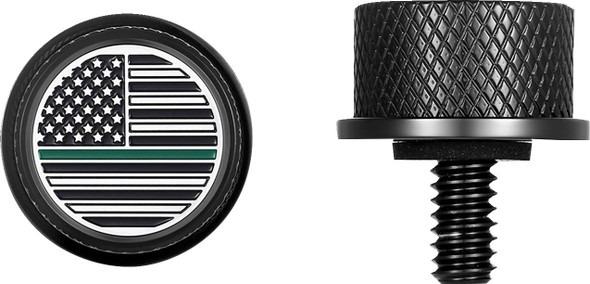 Figurati Designs - FD72-SEAT KN-BK - Seat Mounting Knob - Black - Green Line American Flag
