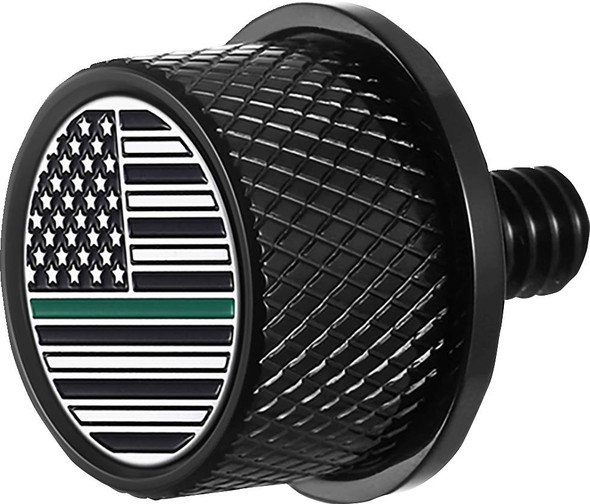 Figurati Designs - FD72-SEAT KN-BK - Seat Mounting Knob - Black - Green Line American Flag