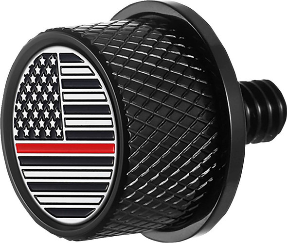 Figurati Designs - FD73-SEAT KN-BK - Seat Mounting Knob - Black - Red Line American Flag