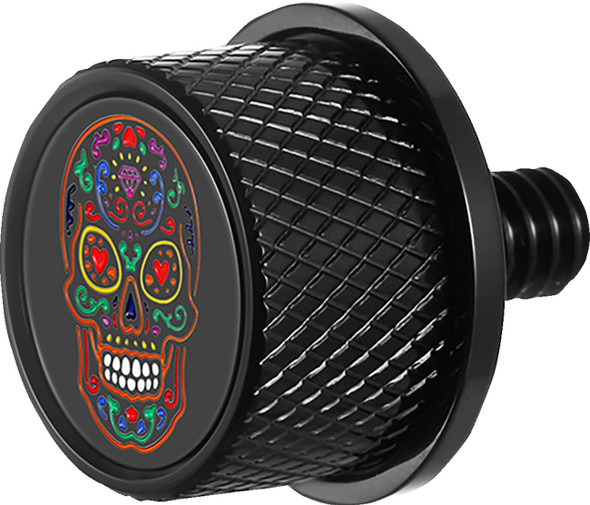 Figurati Designs - FD30-SEAT-SCREW-BLK - Seat Mounting Knob - Black - Sugar Skull