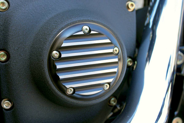 Joker Machine - 02-99TC - Points Cover - Finned - 5 Hole - Black Anodized/Silver