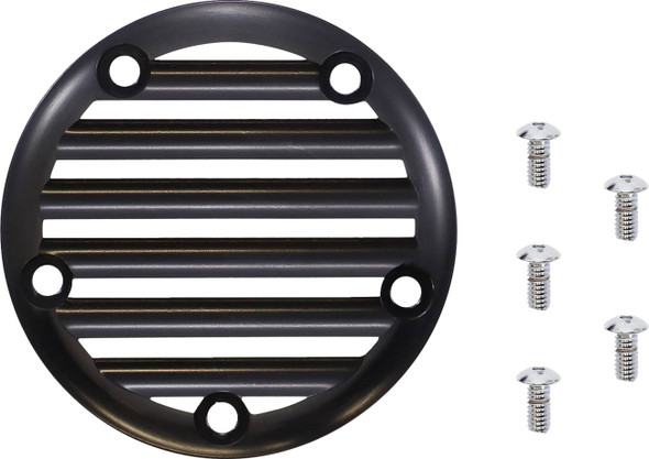 Joker Machine - 02-99TC - Points Cover - Finned - 5 Hole - Black Anodized/Silver
