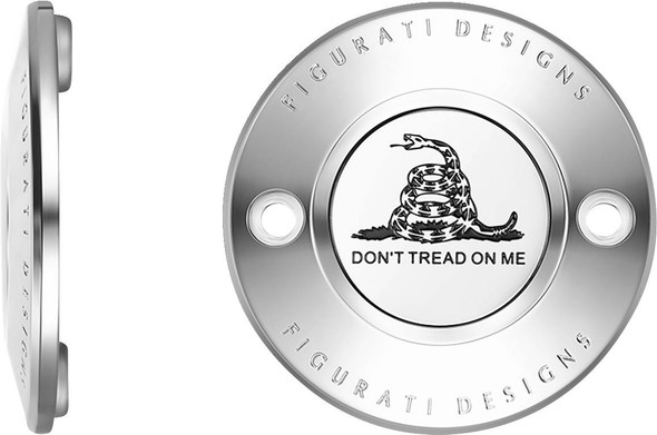 Figurati Designs - FD40-TC-2H-SS - Timing Cover - 2 Hole - Don't Tread on Me - Stainless Steel