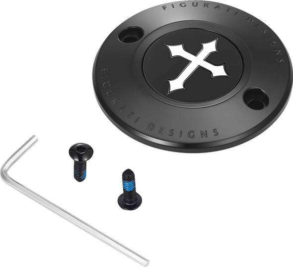 Figurati Designs - FD41-TC-2H-BLK - Timing Cover - 2 Hole - Cross - Black