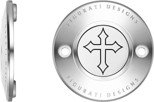 Figurati Designs - FD41-TC-2H-SS - Timing Cover - 2 Hole - Cross - Stainless Steel