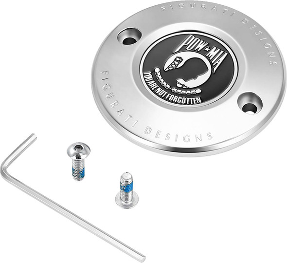 Figurati Designs - FD50-TC-2H-SS - Timing Cover - 2 Hole - POW MIA - Stainless Steel