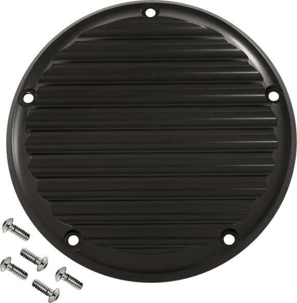 Joker Machine - 06-965-1 - Derby Cover - 5 Hole - Finned - Black - M8 Softail