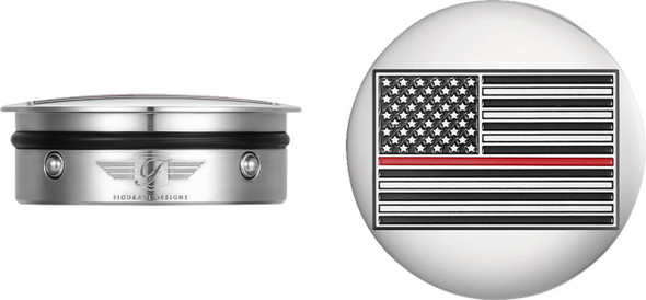Figurati Designs - FD73-AFRL-SS - Swing Arm Covers - Red Line American Flag - Custom - Reversed
