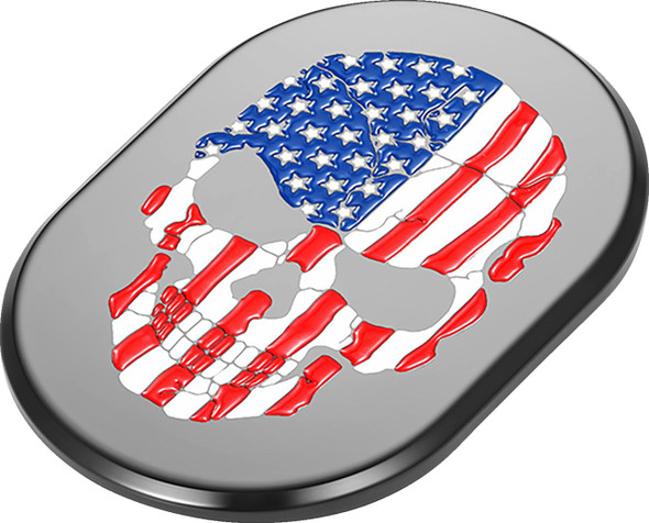 Figurati Designs - FD25-AC-BLK-RT - Antenna Cover - Right Rear Fender - American Flag Skull - Black