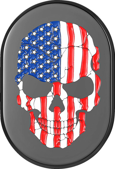 Figurati Designs - FD25-AC-BLK-RT - Antenna Cover - Right Rear Fender - American Flag Skull - Black