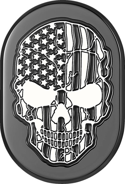 Figurati Designs - FD28-AC-BLK-RT - Antenna Cover - Right Rear Fender - Contrast Cut American Flag Skull - Black