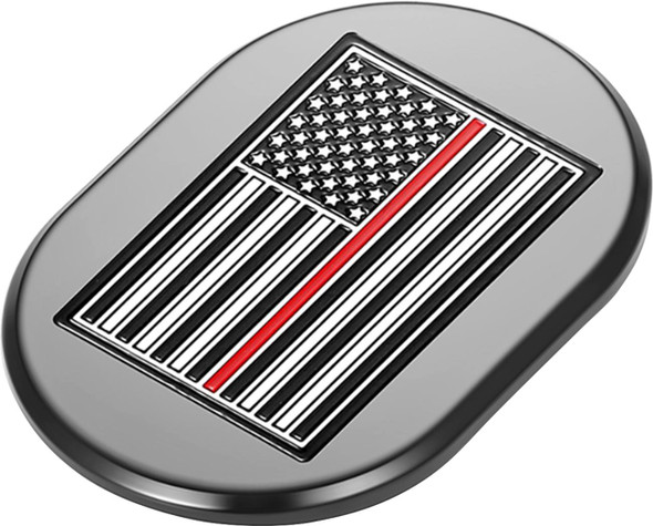 Figurati Designs - FD75-AC-BLK-LT - Antenna Cover - Left Rear Fender - Red Line American Flag - Black