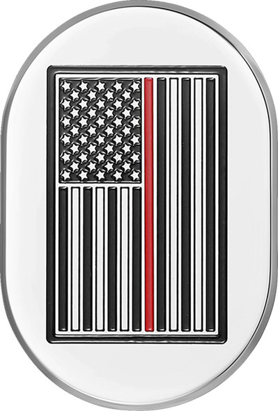 Figurati Designs - FD75-AC-SS-RT - Antenna Cover - Right Rear Fender - Red Line American Flag - Chrome