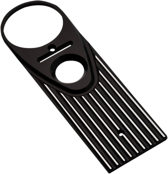 Joker Machine - 04-20-2 - Road King Dash Panel - Finned - Black Anodized/Silver