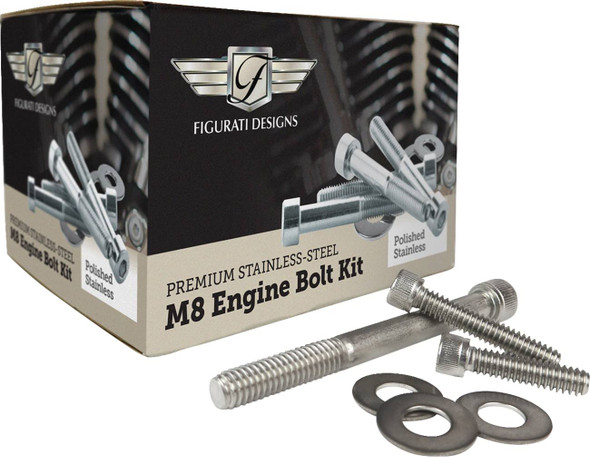 Figurati Designs - FD100-M8 BOLT-SS - Engine Bolt Kit - Polished - Stainless Steel - M8 Figurati Designs - FD100-M8 BOLT-SS - Engine Bolt Kit - Polished - Stainless Steel - M8