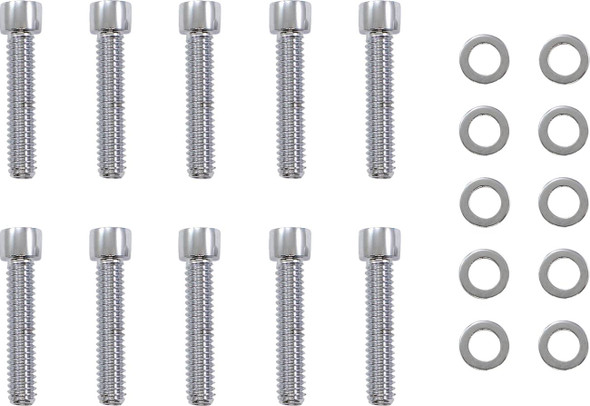 Gardner-Westcott - P-10-18-06 - Bolt Kit - Cam Cover - Socket-Head - Chrome - Twin Cam