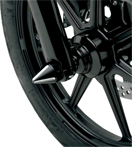 La Choppers - LA-7813-00B - Axle Caps - Spike - Black Cut - Pair