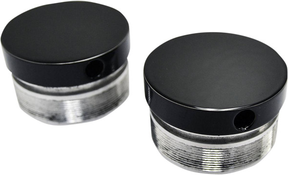 La Choppers - LA-7504-49B - Flush-Mount Fork Cap - 49 mm - Gloss Black Powder Coat
