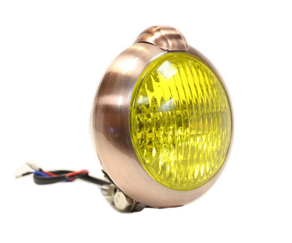 Unity Style 5" Copper Headlight - Yellow Lens