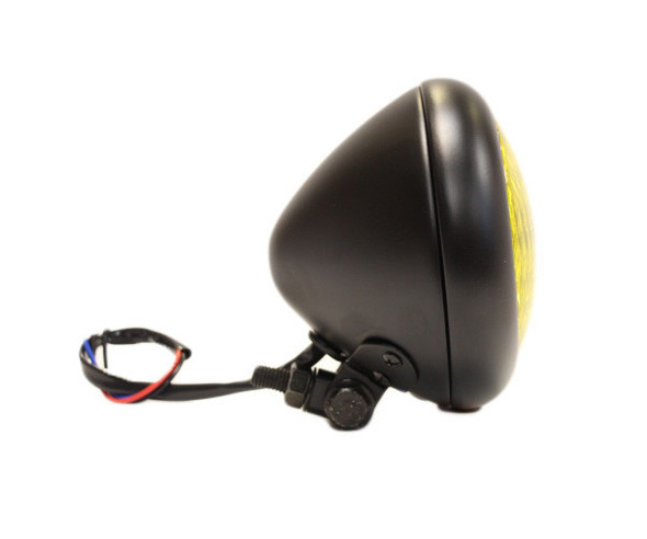 Motorcycle Supply Co. - Bezel 5" Black Headlight - Amber Lens