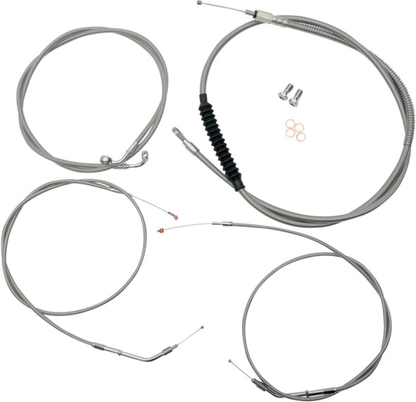 La Choppers - LA-8300KT-08 - Standard Stainless Braided Handlebar Cable/Brake Line Kit - Mini Ape Hangers - '96-'03 Sportster