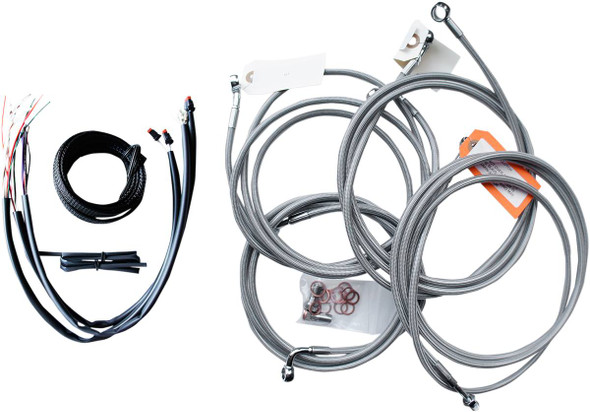 La Choppers - LA-8052KT2-08 - Complete Stainless Braided Handlebar Cable/Brake Line Kit - Mini Handlebars - '14-'15 FL La Choppers - LA-8052KT2-08 - Complete Stainless Braided Handlebar Cable/Brake Line Kit - Mini Handlebars - '14-'15 FL