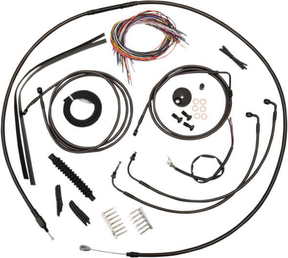 La Choppers - LA-8050KT2-13M - Complete Midnight Braided Cable Kit - 12"-14" Handlebars - ABS - '08-'13 FLTR