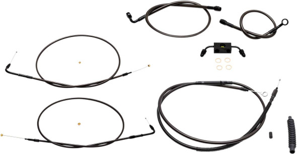 La Choppers - LA-8321KT-13M - Handlebar Cable/Brake Line Kit - 12" - 14" Ape Hanger Handlebars - Midnight