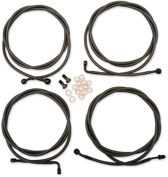 La Choppers - LA-8054KT-13M - Handlebar Cable/Brake Line Kit - 12" - 14" Ape Hanger Handlebars - Midnight