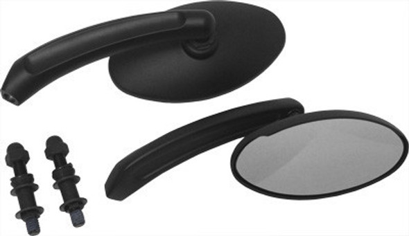 HardDrive - Oval Custom Die Cast Mirror - Black