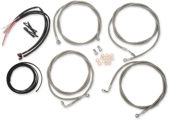 La Choppers - LA-8054KT2-19 - Handlebar Cable/Brake Line Kit - Complete - 18" - 20" Handlebars - Stainless