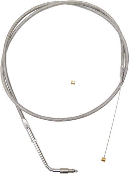 La Choppers - LA-8220TH13 - Stainless Braided Handlebar Throttle Cable - 12"-14" - FLD/FXDWG
