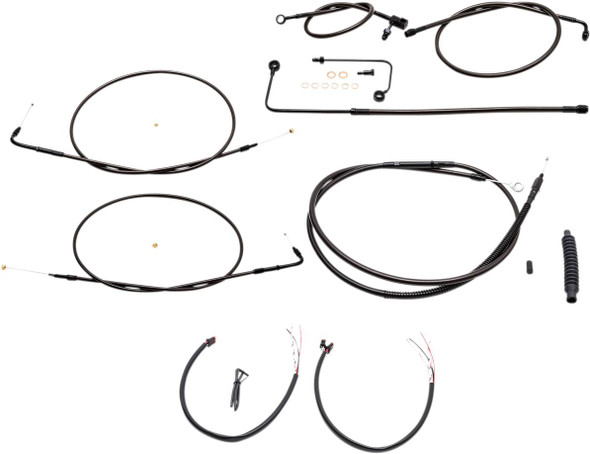 La Choppers - LA-8151KT2A-13M - Complete Midnight Braided Cable Kit - 12"-14" Handlebars - '15 FLS